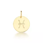 Pingente De Signo Peixes Em Ouro 18k