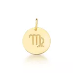 Pingente De Signo Virgem Em Ouro 18k