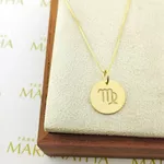 Conjunto Corrente Veneziana e Pingente De Signo Virgem Ouro 18k