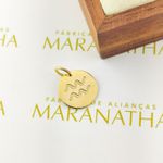 Pingente De Signo Aquário Em Ouro 18k