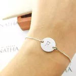 Pulseira Letra Personalizada Com Corrente Veneziana Em Prata
