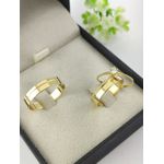 Par de Aliança em Ouro 18k 4MM Reta Polida + Anel Solitário em Ouro 18k BRINDE