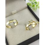 Par de Aliança em Ouro 18k 3 MM Meia Cana + Anel Solitário em Ouro 18k de Brinde