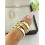 Par de Aliança em Ouro 18k 3 MM Meia Cana + Anel Solitário em Ouro 18k de Brinde