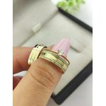 Par de Aliança em Ouro 18k 5mm Reta + Anel Solitário em Ouro 18k Brinde