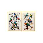 Dupla Quadro 45x30 Passaros