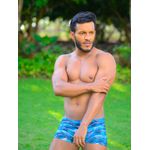 Sunga Boxer Adulto Estampado Azul