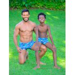 Sunga Boxer Infantil Estampado Azul