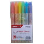 Marca-texto com Glitter 6 Cores