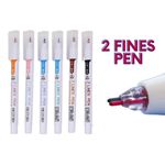 Kit de Canetas Duas Pontas 6 Cores