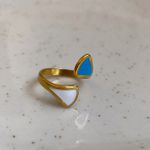 Anel gota azul e branco