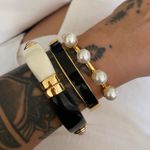 Bracelete duplo preto & branco