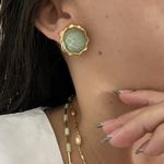 Brinco bóton verde aqua 