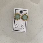 Brinco bóton verde aqua 