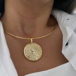 Colar aro com oração do pai nosso grande 