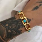 Pulseira corrente turquesa