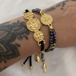 Pulseira São Bento courinho preto