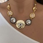 Colar olho duplo banho com zircônia