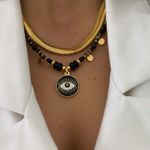 Colar olho turco negro