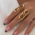 Anel Gotas de Zircônia Roxa