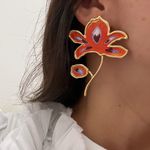 Brinco Flor Estampada