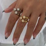 Anel Três Pontos de Luz em Zircônia