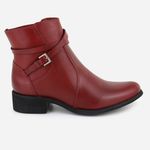Bota em Couro Maria Paula Cano Curto Vermelha