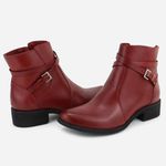 Bota em Couro Maria Paula Cano Curto Vermelha