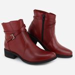 Bota em Couro Maria Paula Cano Curto Vermelha