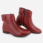 Bota em Couro Maria Paula Cano Curto Morango