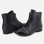 Bota Coturno Em Couro Maria Paula Amarração Preto