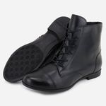 Bota Coturno Em Couro Maria Paula Amarração Preto