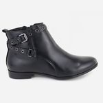 Bota em Couro Cano Baixo Nicole Preto