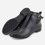 Bota em Couro Cano Baixo Nicole Preto