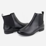 Bota em Couro Casual Básica Tatiane Preto
