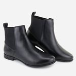 Bota em Couro Casual Básica Tatiane Preto