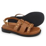 Sandália Couro Marcela Camel