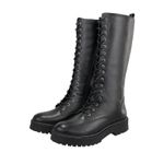 Bota Coturno Em Couro Maria Paula Cano Alto Amarração Preto