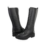 Bota Coturno Em Couro Maria Paula Cano Alto Amarração Preto