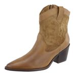 Bota Country Texana Western em Couro Bico Fino Maria Paula Taupe