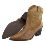 Bota Country Texana Western em Couro Bico Fino Maria Paula Taupe