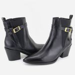 Bota Texana em Couro Bianca Preto