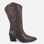 Bota Texana Em Couro Feminina Bico Fino Maria Paula Expresso