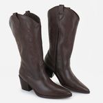 Bota Texana Em Couro Feminina Bico Fino Maria Paula Expresso