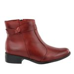 Bota Feminina Casual Nó Em Couro Cano Curto Maria Paula Morango