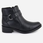Bota em Couro Salto Baixo Luísa Preto