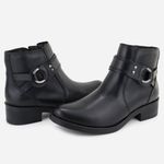 Bota em Couro Salto Baixo Luísa Preto