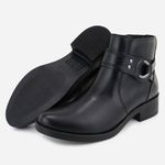 Bota em Couro Salto Baixo Luísa Preto