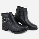 Bota em Couro Salto Baixo Luísa Preto