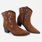 Bota Em Couro Country Karine Camurça Cedro
